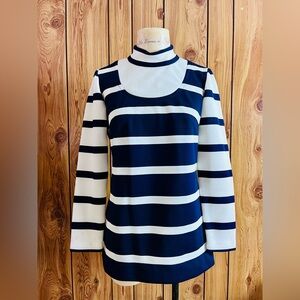 LAST CHANCE ✅ VTG 1970s Navy and White Striped Turtleneck Top
